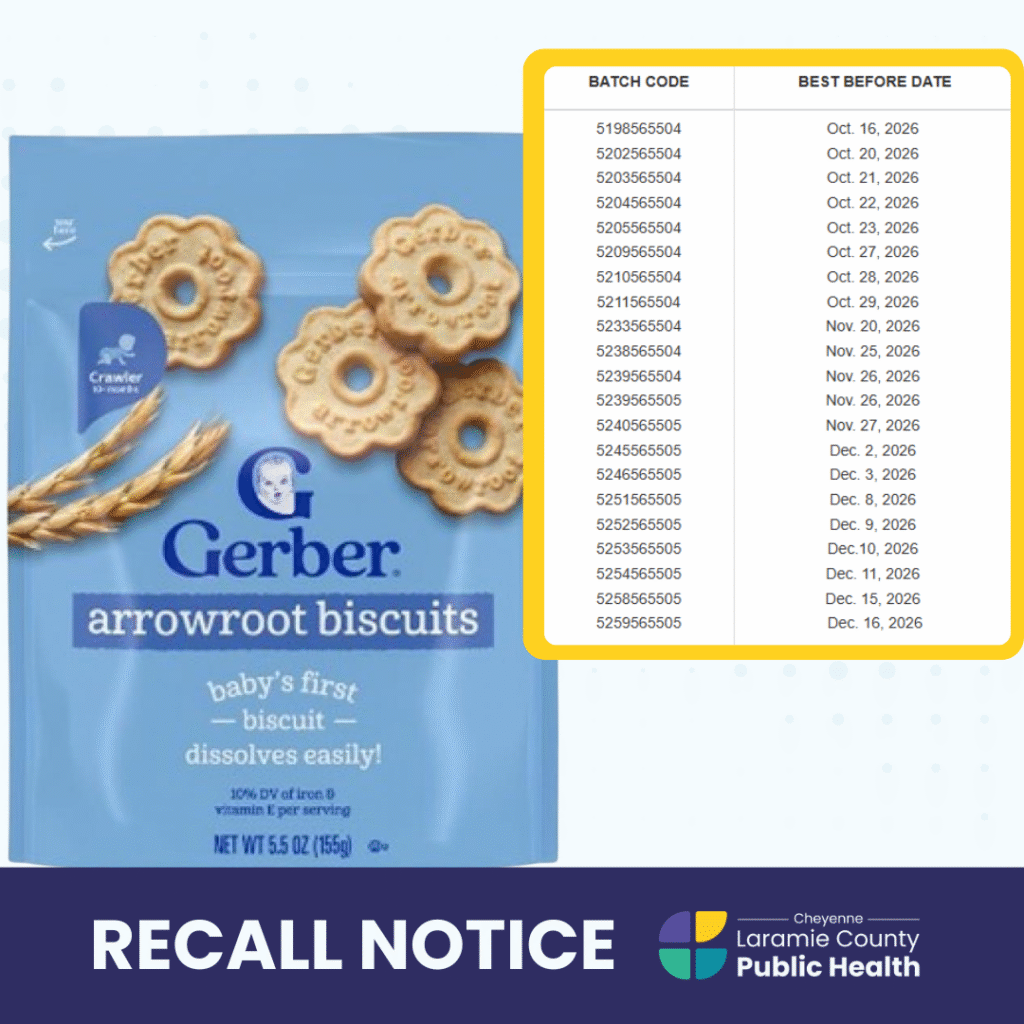 Image of Gerber Arrowhead Biscuits and Impacted batch codes